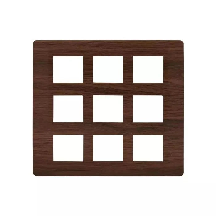 L&T (Lauritz Knudsen) Entice Cover Plates with Grid Frames -Wooden finishes