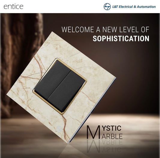 L&T (Lauritz Knudsen)  Entice Marble Finish Plates with Grid Frames